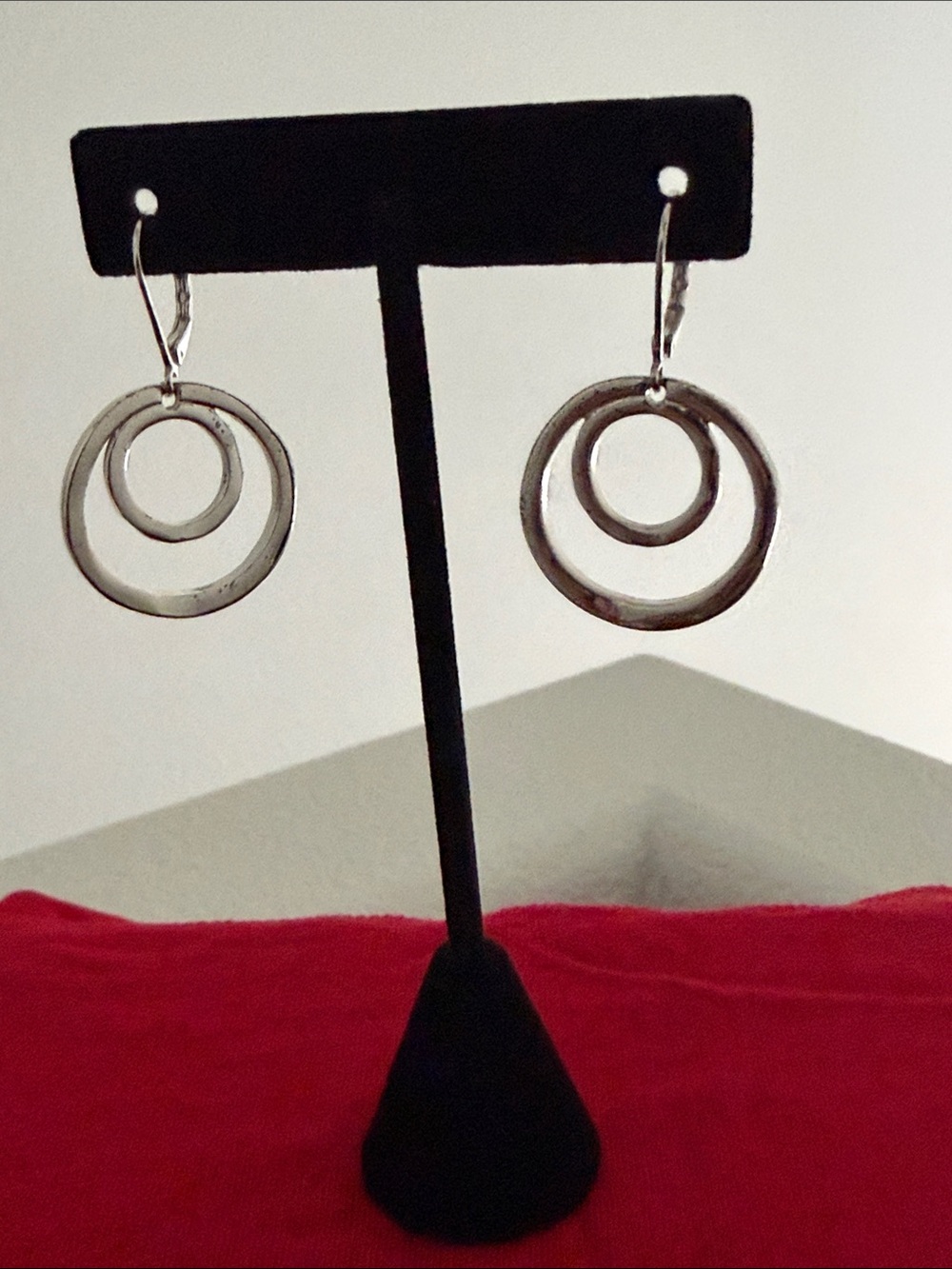 Sterling Silver Double Circle Drop Earrings - Women's Jewelry
